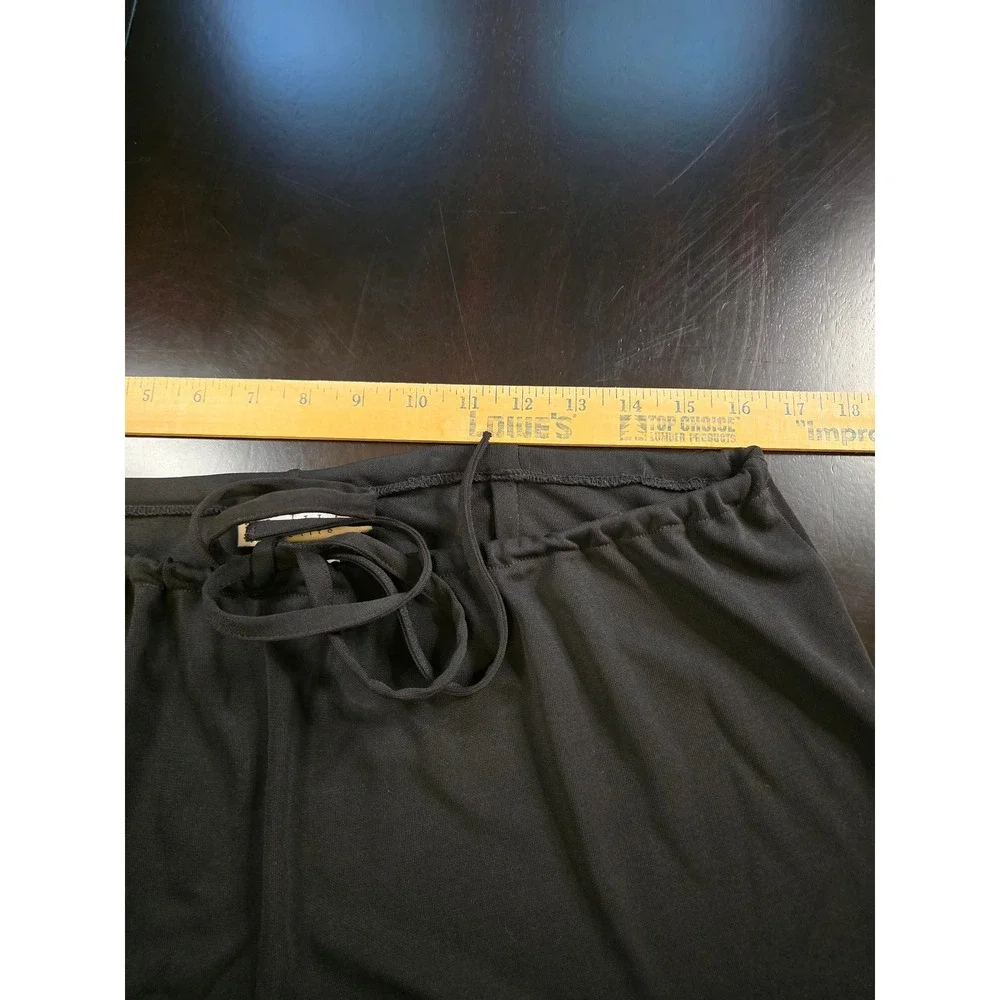 J. Jill Petite‎ Lg Pt Black Wide Leg Lounge Pants Rayon Blend Knit Elastic Waist